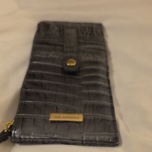 Brahmin Charcoal Croc-Embossed Card Holder